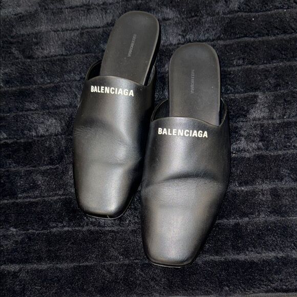 Balenciaga Women’s Black Slip-On Loafers